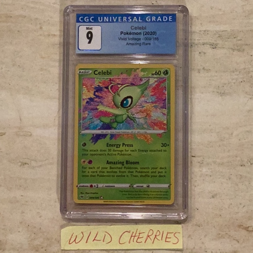 Pokemon Celebi Vivid Voltage 009/185 Holo 2020 Amazing Rare CGC 9 SWSH #009 - Picture 2 of 7
